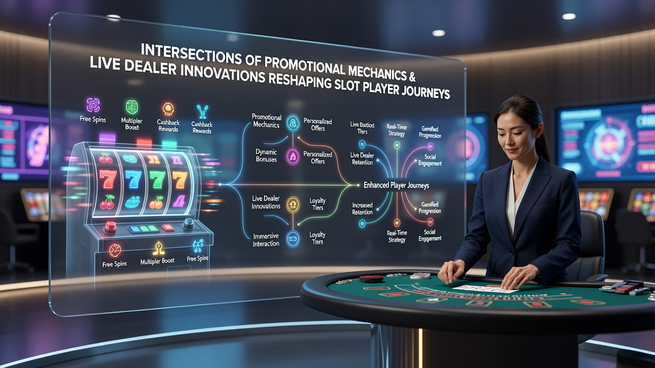 Diagram showing live dealer slots combined with promotional reward flows