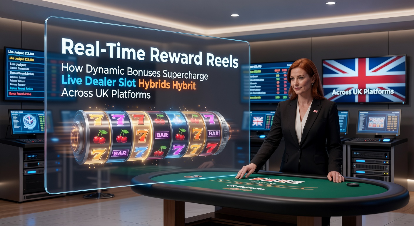 Vibrant display of a live dealer slot hybrid interface showing real-time reward reels activating dynamic bonuses mid-spin