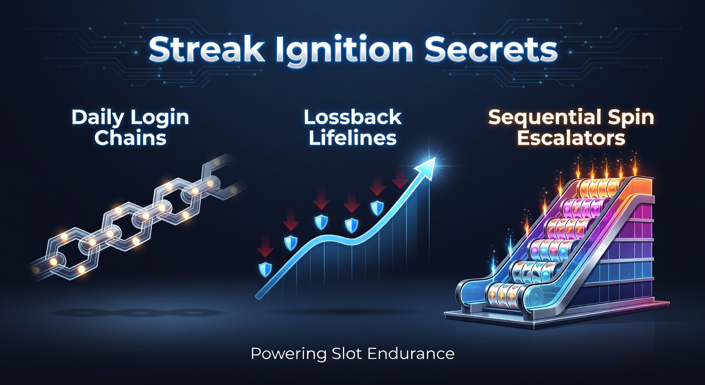Visual representation of interlocking chain links symbolizing daily login streaks in online slots, with glowing ignition points highlighting reward escalation